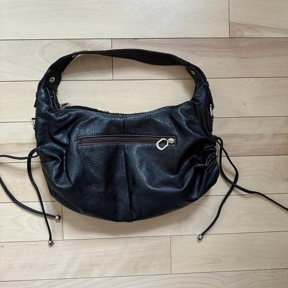 Unique boho-style shoulder bag with black faux leather body sequins - Picture 6 of 7